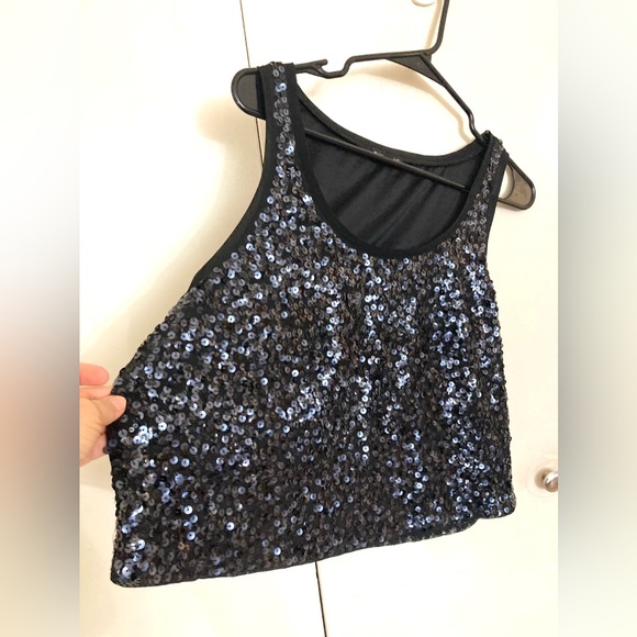 Express Sequin Crop Tank Top/Size L - Picture 3 of 15